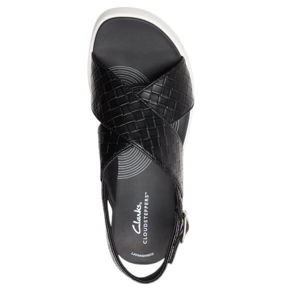 Clarks Women's Drift Sun Slip On Slingback Wedge Sandals Black Size 7 1/2 W - Picture 4 of 5